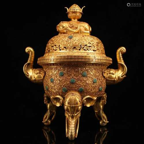 The collection of pure copper, hand-made gilt gilt