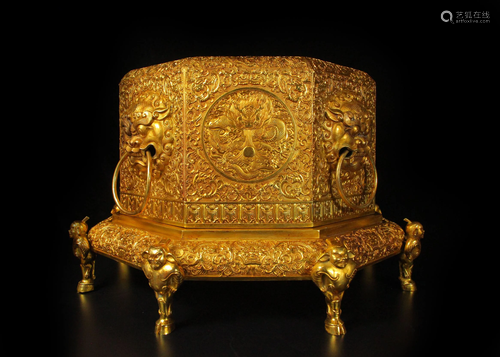 A set of gilt gold seals of the Four Gods, hand-made,