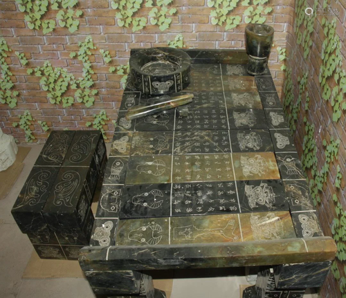 A rare Chinese Liangzhu cultural table cover, the table