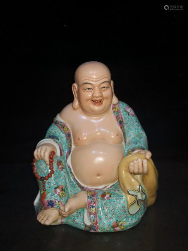 Qing Dys Fencai Buddha statue, the size is shown in the