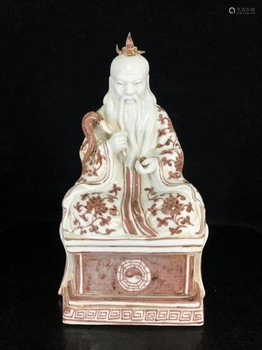 Ming, red tai shang statue