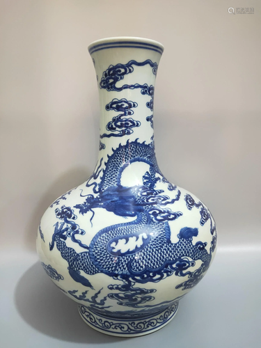 Qianlong model, hand-painted blue and white, double