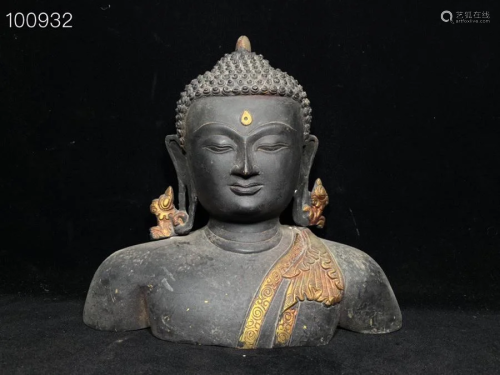 Nepal Buddha head, 28 cm high and 27 cm wide