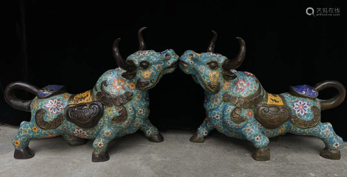 Cloisonne cloisonnÃ© enamel pure copper bullish, one is