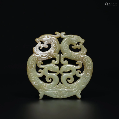 Fine Han Dynasty Hetian jade double-sided carving