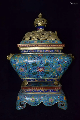 The old cloisonne incense burner in the Xuande year of