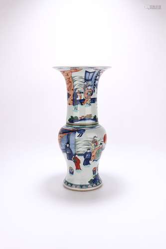 chinese wucai porcelain flower vase