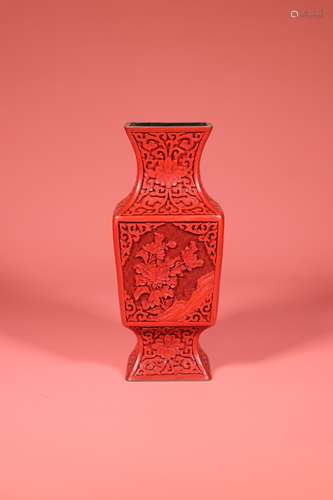 chinese red lacquer vase