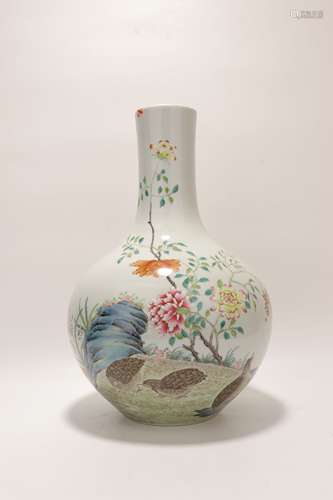 chinese famille rose porcelain globular vase