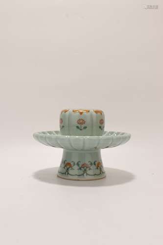 chinese celadon glazed porcelain candle stand