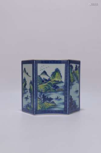 chinese blue and white  porcelain brush pot