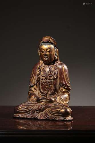 chinese sandalwood guanyin statue