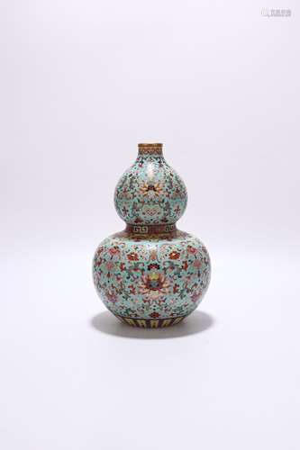 chinese famille rose porcelain double gourd vase