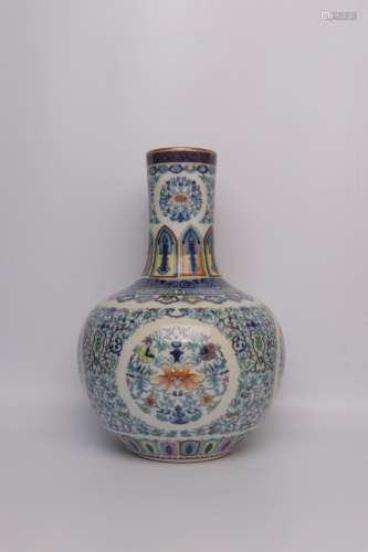 chinese doucai porcelain globular vase