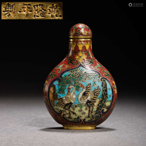 CHINESE CLOISONNE SNUFF BOTTLE, QING DYNASTY