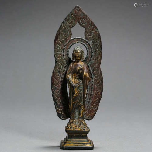 GILD BRONZE BUDDHA STATUE, LIAO AND JIN DYNASTIES, CHINA