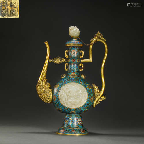 Closionne Inlaying with Jade Vase from Qing