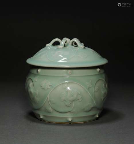 LongQuan Kiln Container with Inscription from Yuan