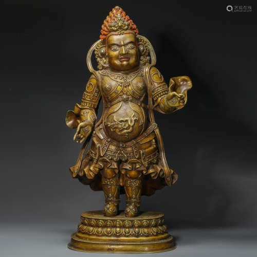 Copper and Golden Buddha Statue from ming