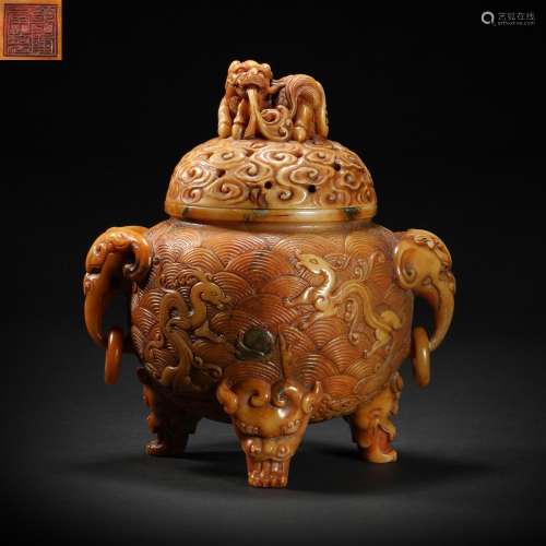 ShouShan Stone Censer from Qing