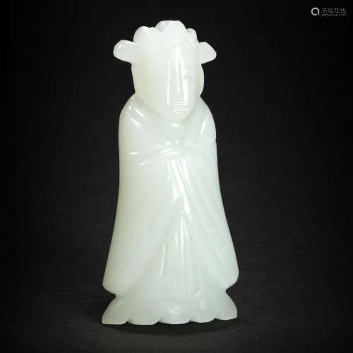 HeTian Jade Ornament in Human Statue from Song