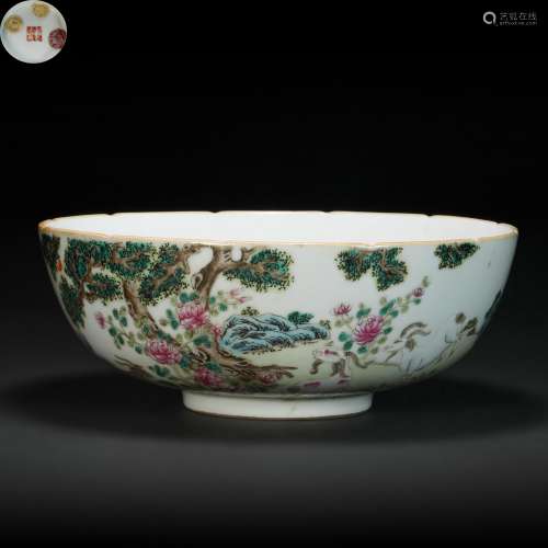 Famille Rose Floral Bowl from Qing