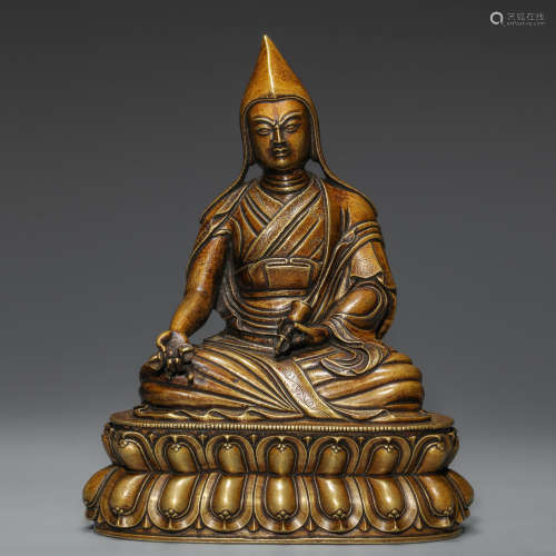 Copper Buddha Statue from Qing