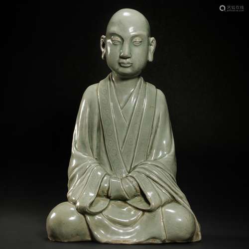 Green Kiln Arhat Statue from Song