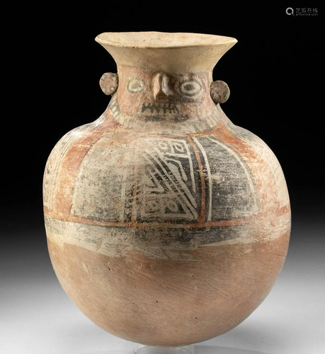 Recuay Polychrome Figural Jar w/ Zoomorphic Motifs