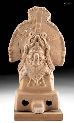 Maya Jaina Pottery Rattle of Ancestral Figure