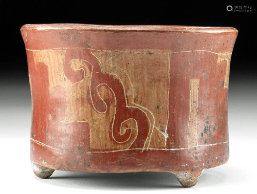 Teotihuacan Bichrome Bowl w/ Incised Motifs, ex-Museum