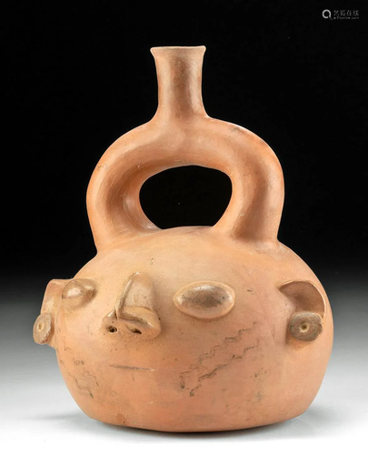 Salinar Pottery Portrait Stirrup Vessel, ex-Museum