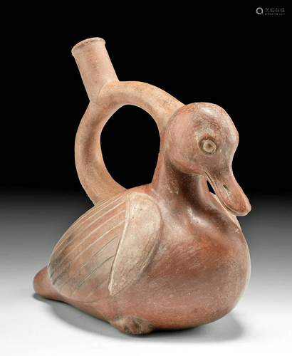 Moche Bichrome Muscovy Duck Vessel w/ TL, ex-Museum