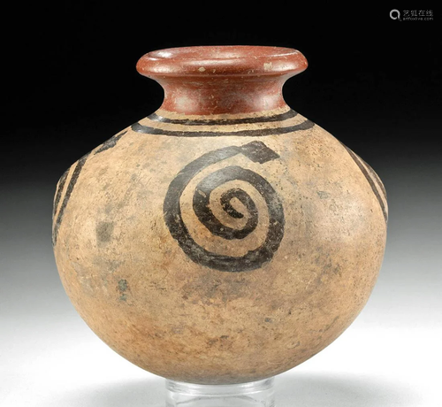 Panamanian Polychrome Jar w/ Serpents, ex-Museum