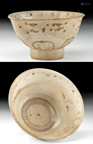 Thai Sawankhalok Glazed Pottery Bowl