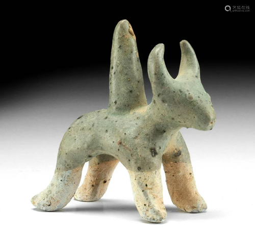 15th C. Thai Celadon Glazed Pottery Bull, ex-Museum