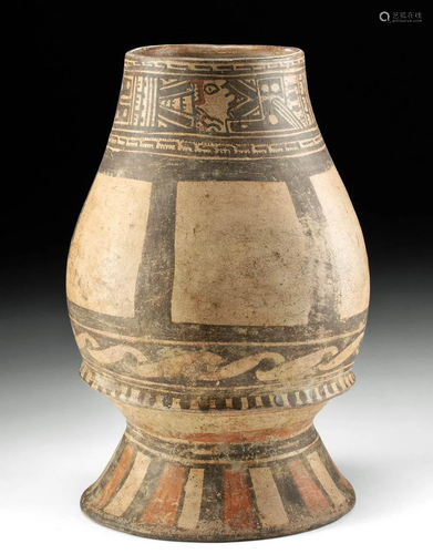 Panamanian Nicoya Polychrome Footed Jar, ex-Museum