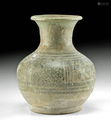 16th C. Thai Sawankhalok Celadon Pottery Jar