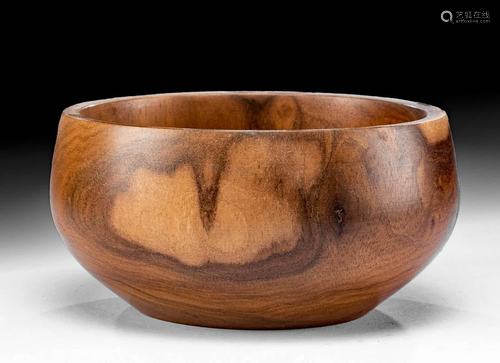 Signed 20th C. Hawaiian Milo Wood Bowl by Chris Allen