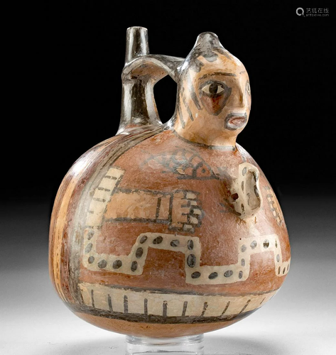 Nazca Polychrome Pottery Figural Vessel, ex-Museum