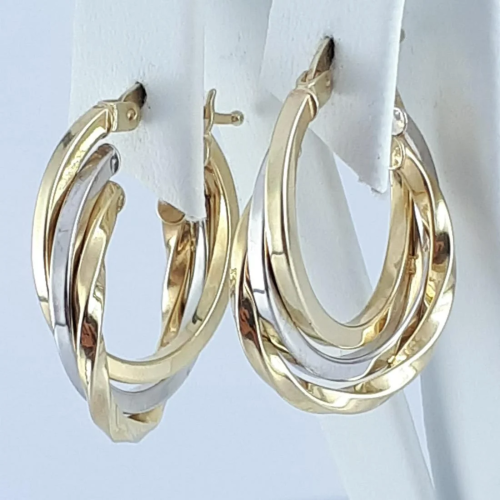 14K Yellow and White Gold - Earring