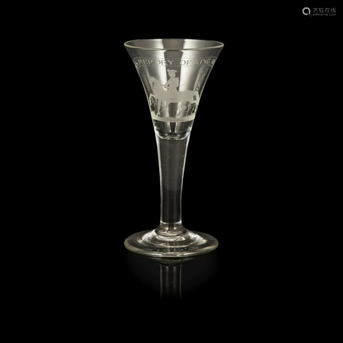 A WILLIAMITE STYLE EQUESTRIAN GLASS ENGRAVED BY F…