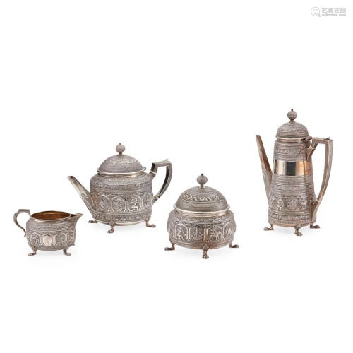 Y A VICTORIAN FOUR PIECE TEA AND COFFEE SERVICE