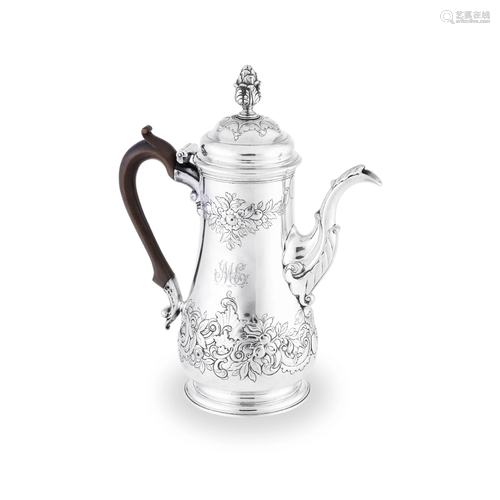 A GEORGE III COFFEE POT KERR & DEMPSTER, EDINBURGH 1764