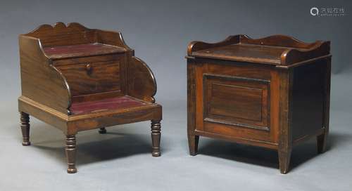 A set of George III style mahogany bed steps, 20th Century, ...