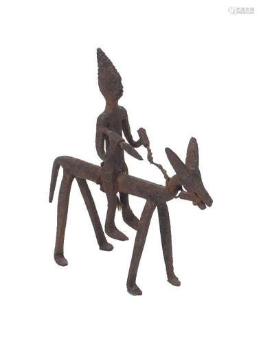 An African sculpture, 20th century, cast iron, depicting a w...