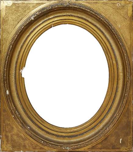 An English Gilded Composition Neo-Classical Frame with Oval ...