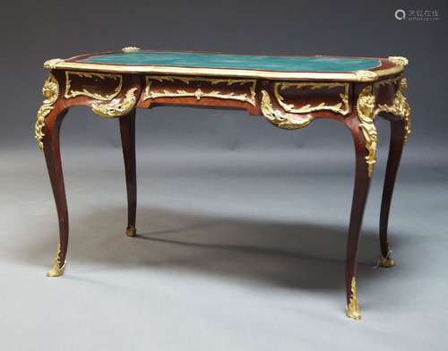 A Louis XV style ormolu mounted bureau plat, mid 20th Centur...