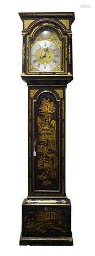 A George III chinoiserie decorated oak long case clock, by T...