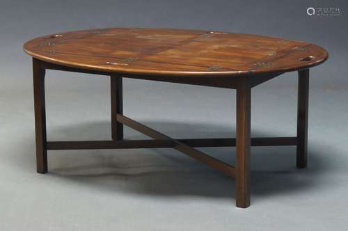 A George III style mahogany butler's tray on stand, late 20t...